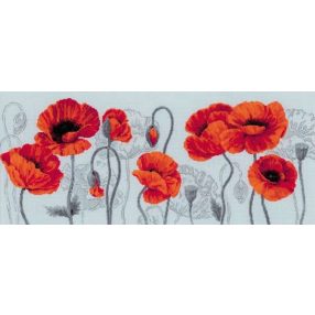 100-037 Scarlet Poppies 70x30 cm