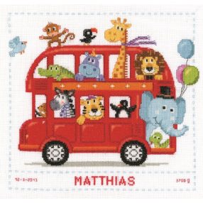 PN-0147691Safari Bus  Birth Record 28x28 cm