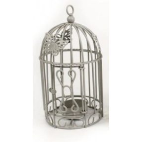 13618 Kalitkás mécsestartó világos szürke 18 cm