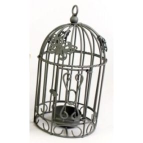 13618 Kalitkás mécsestartó sötét szürke színű 18 cm