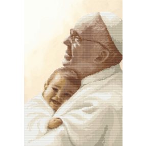 8280 Ferenc pápa gyerekkel 25x37 cm