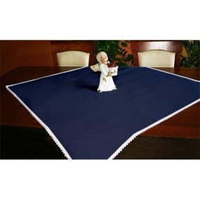 984-08 Tablecloth Aida with trimming 90x90 cm, 14ct navy