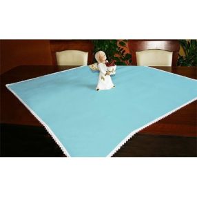 984-04 Tablecloth Aida with trimming 90x90 cm, 14ct blue