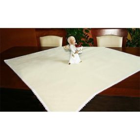 984-03 Tablecloth Aida with trimming 90x90 cm, 14ct ecru