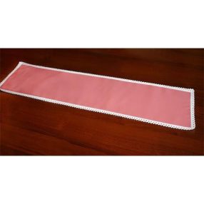 983-10 Tablecloth Aida with trimming 117x21 cm, 14ct pink