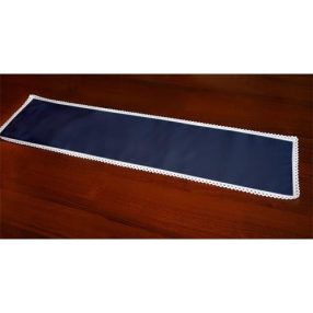 983-08 Tablecloth Aida with trimming 117x21 cm, 14ct navy