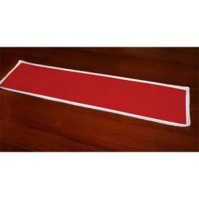 983-06 Tablecloth Aida with trimming 117x21 cm, 14ct red