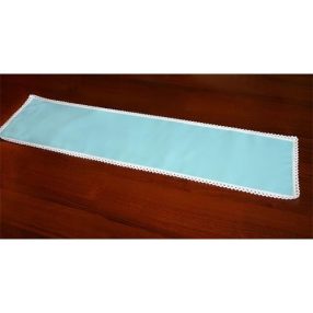   983-04 Tablecloth Aida with trimming 117x21 cm, 14ct light blue
