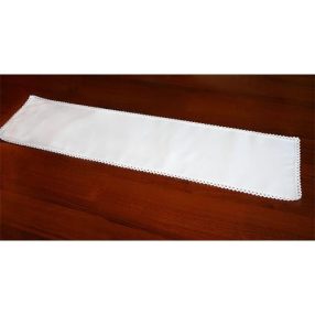 983-01 Tablecloth Aida with trimming 117x21 cm, 14ct white
