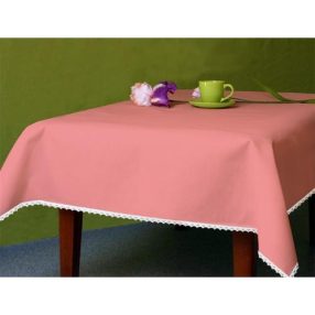 982-10 Tablecloth Aida with trimming 110x160 cm, 14ct pink