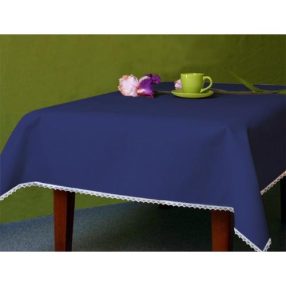 982-08 Tablecloth Aida with trimming 110x160 cm, 14ct navy