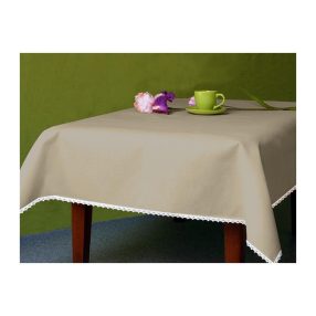 982-05 Tablecloth Aida with trimming 110x160 cm, 14ct beige