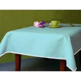  982-04 Tablecloth Aida with trimming 110x160 cm, 14ct light blue