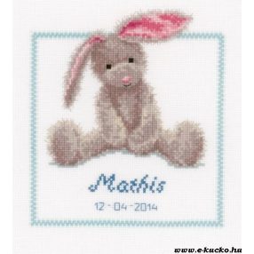 PN-0144493 Cute Bunny Birth Sampler 23x30 cm