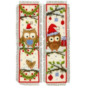 PN-0149284 Owls in Santa Hats aida set of 2 6x20 cm
