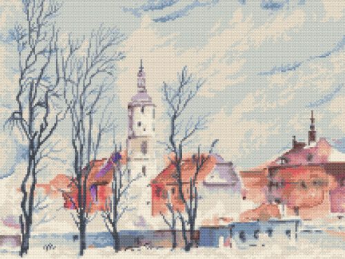 4979 K. Starowicz - Városkép 49x39 cm