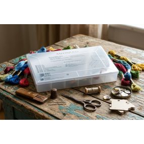   2511506 Kézimunka fonal tároló doboz 28x18x4 cm 100db bobbinával