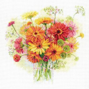 1485 Watercolour Gerberas 30x30 cm