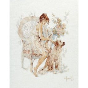 PN-0007951 Lady and dog 39x49 cm
