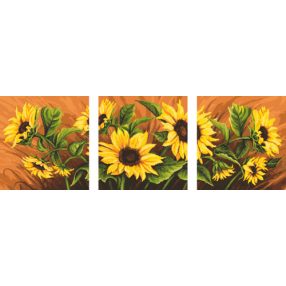 ZN10002 Triptych with sunflowers 113x37 cm