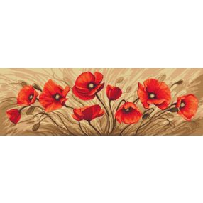 ZN8384 Triptych with poppies 111x37 cm