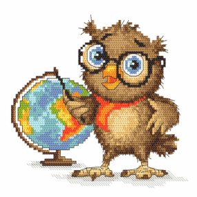 ZN8372 Small owl - geographer 16x16 cm