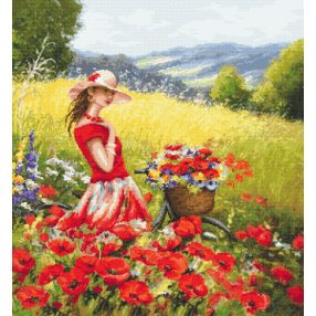 ZN8367 Walk among the poppies 42x55 cm