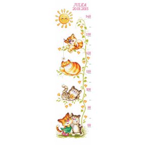 ZN8356 Wall meter with kittens 21x80 cm