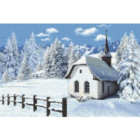 ZN8559 Winter Church 30x45 cm