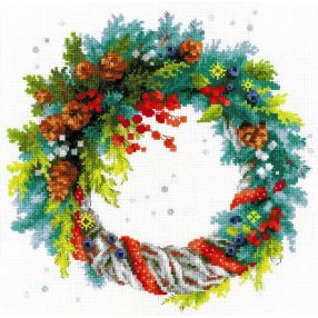 1603 Wreath with Blue Spruce 30x30 cm