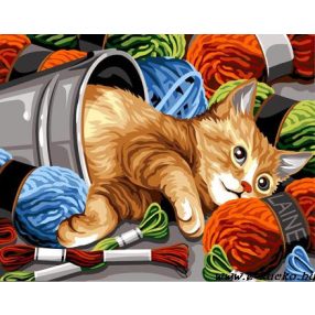 926-313 Cica fonalak között 40x50 cm