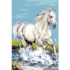 928-258  Fehér ló 30x40 cm