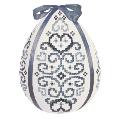 ZU8832 Húsvéti tojás - szürke arabeszk 12 cm
