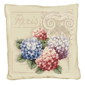 ZU10057 Pillow with hydrangeas 40x40 cm