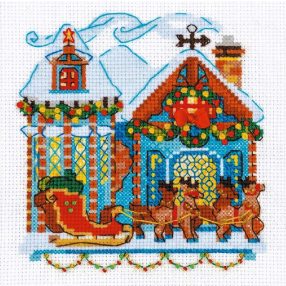 1661 Cabin with Sleigh 15x15 cm