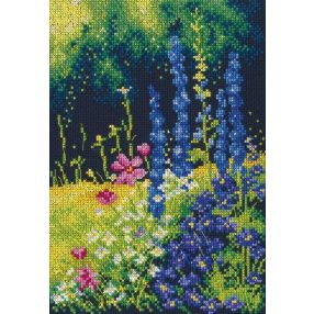 M626 Delphinium and cosmos 15,5x22 cm
