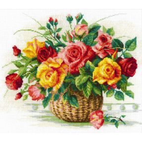 1722 Basket With Roses 35x30 cm