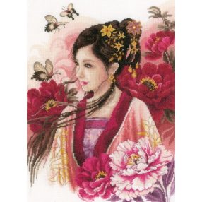 PN-0170199 Asian lady in pink 30x41 cm