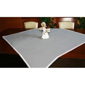 984-12 Grey 14ct Tablecloth Aida with trimming 90x90 cm