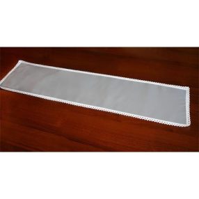 983-12 Tablecloth Aida with trimming 117x21 cm, 14ct grey