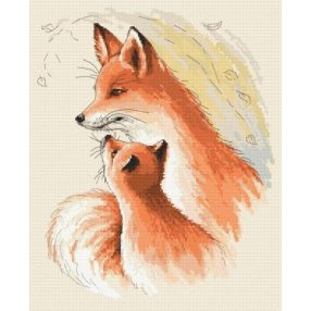 10106 Hugging foxes 37x45 cm