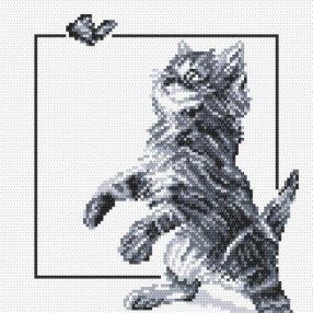 4385 Kitten and butterfly 25x25 cm