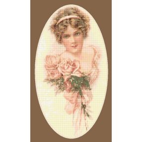 CRC- Hölgy rózsákkal