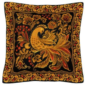 1758 Cushion Khokhloma Painting 40x40 cm