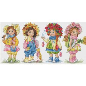 SK111 Négy évszak lányai 47x23 cm