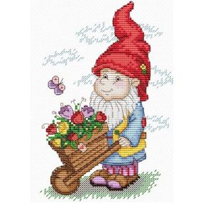 SM134 Manó piros sapkában 18x14 cm