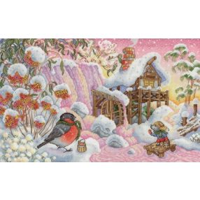 SNV643 Winter Windmill 21x34 cm