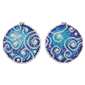 SR162 kék gömb - karácsonyfadísz 10x13 cm