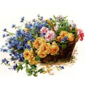 2-27 Roses and Cornflowers 40x30 cm