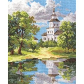 3-11 The Church near the Pond 18x21 cm